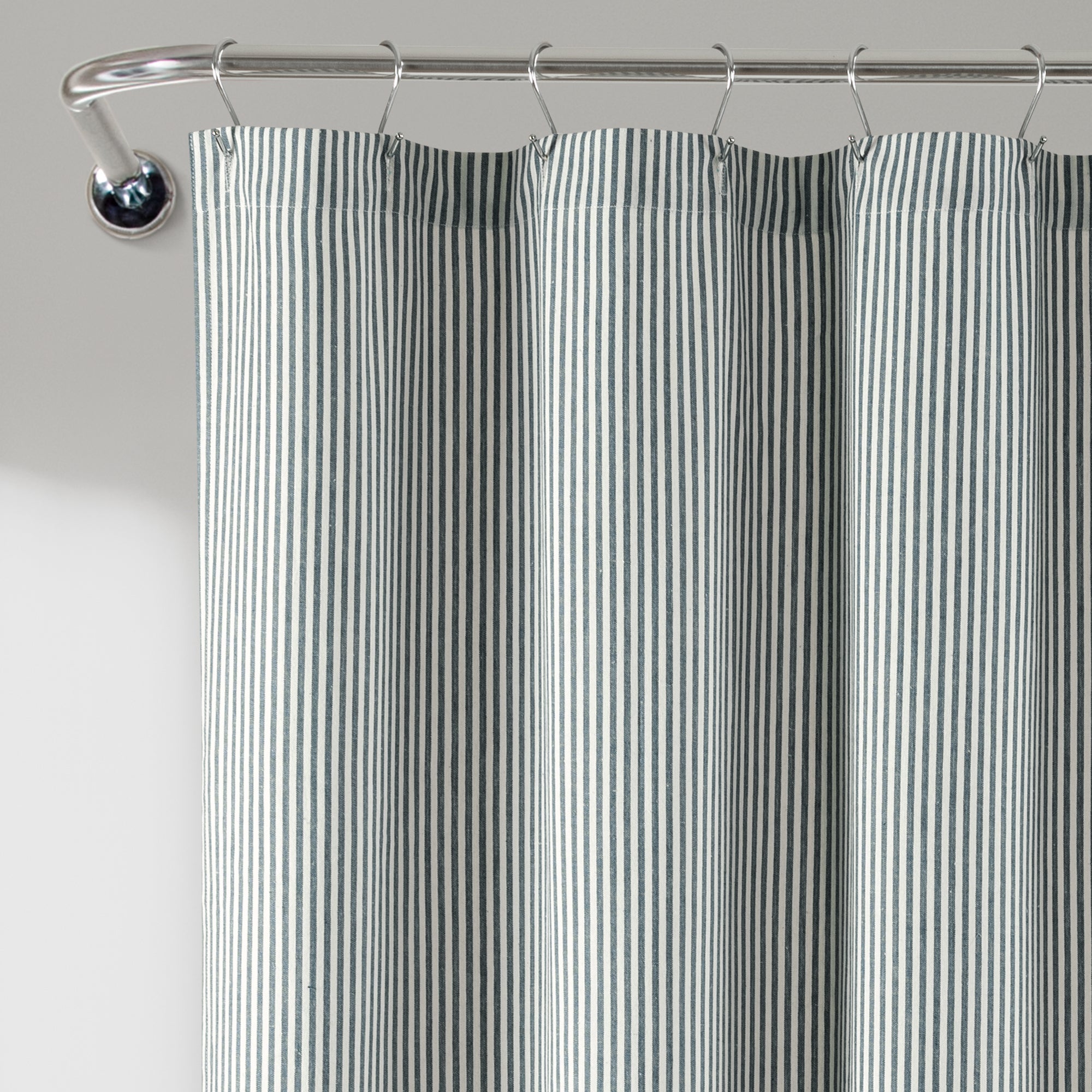 Farmhouse Vintage Stripe Yarn Dyed Recycled Cotton Shower Curtain