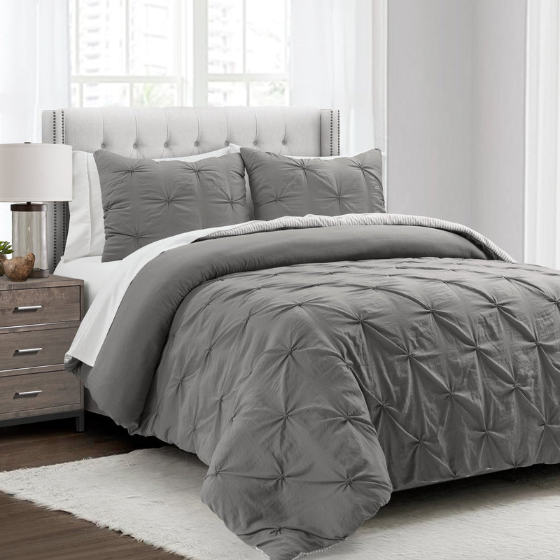 Ravello Pintuck Reversible Comforter Bed In A Bag