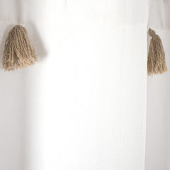Boho Tassel Stripe Yarn Dyed Recycled Cotton Shower Curtain