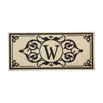 Cambridge Monogram Burlap Sassafras Switch Mat, Letters A-Z, 22" X 10"