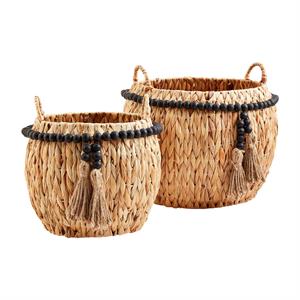 Black Bead Tassel Baskets