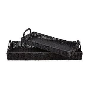 Black Seagrass Basket Tray