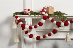 Red/White Pom Tassel Garland