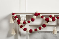 Red/White Pom Tassel Garland