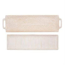 Textured Stoneware Tray Set