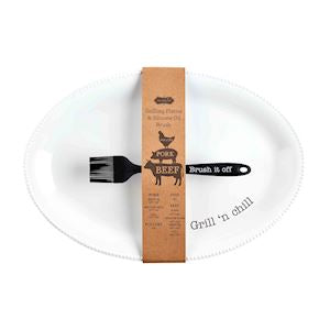 Grill Platter &amp; Brush Set