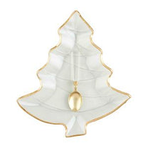 Gold Edge Glass Tree Platter