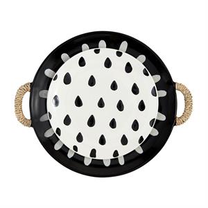 Black Patterned Platter Set