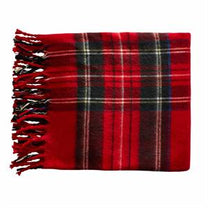 Red Tartan Fringe Throw Blanket