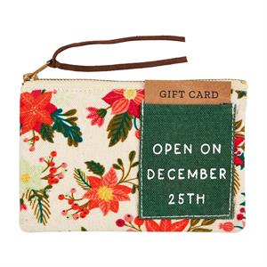 Poinsettia Pouch with Gift Card Slot