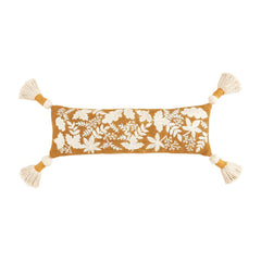 Leaf Embroidered Long Pillow