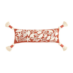 Leaf Embroidered Long Pillow