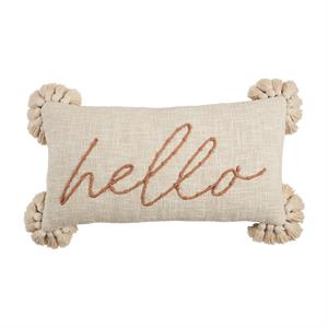 Hello Embroidery Pillow