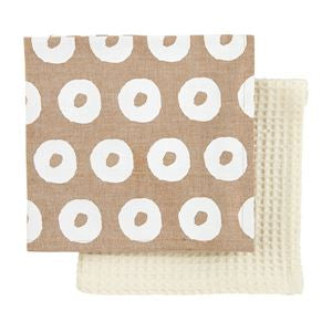 Taupe White Dot Towel Set