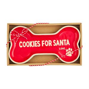 Dog Bone Cookies For Santa Plate