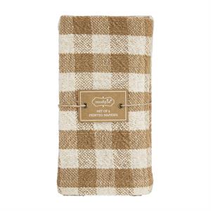 Tan Check Fabric Napkin Set