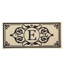 Cambridge Monogram Burlap Sassafras Switch Mat, Letters A-Z, 22" X 10"