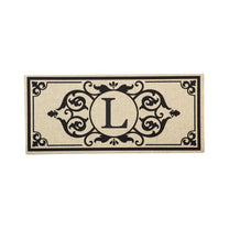 Cambridge Monogram Burlap Sassafras Switch Mat, Letters A-Z, 22" X 10"