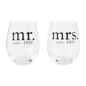 Mr. & Mrs. Est. 2024 Glass Set