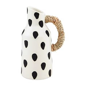 Black Patterned Bud Vase