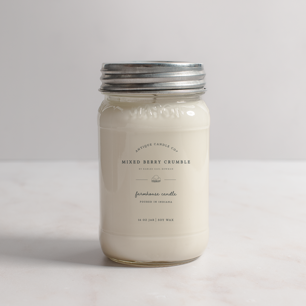 Mixed Berry Crumble - Soy Wax Mason Jar Candle