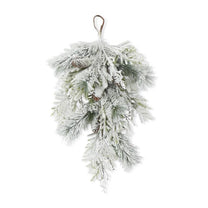 Glittered Heavy Flocked Pine Swag w/Pinecones