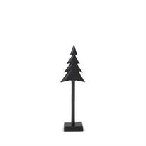 Matte Black Metal Christmas Trees on Spindles- 3 sizes