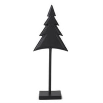 Matte Black Metal Christmas Trees on Spindles- 3 sizes