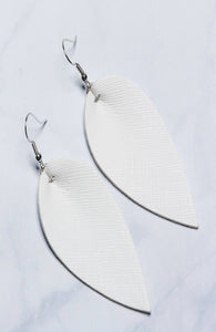 Joanna Drop Leaf Faux Vegan Leather Dangle Earrings