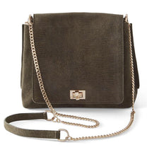 Green Suede Snakeskin Embossed Crossbody