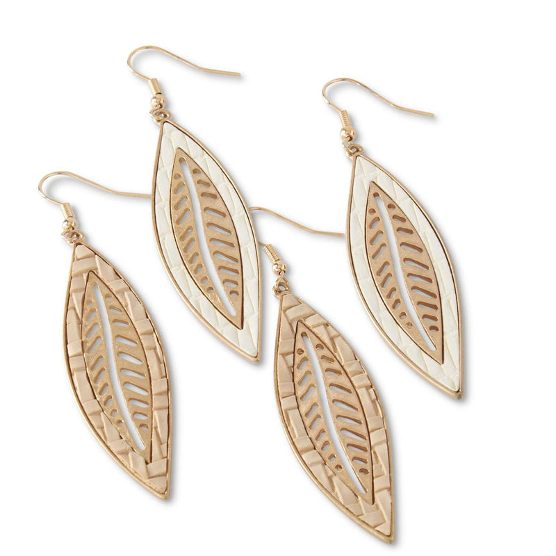 Leaf Carved Earrings