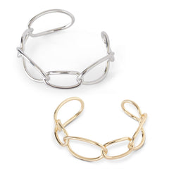 Open Chain Gold Cuff Bracelet