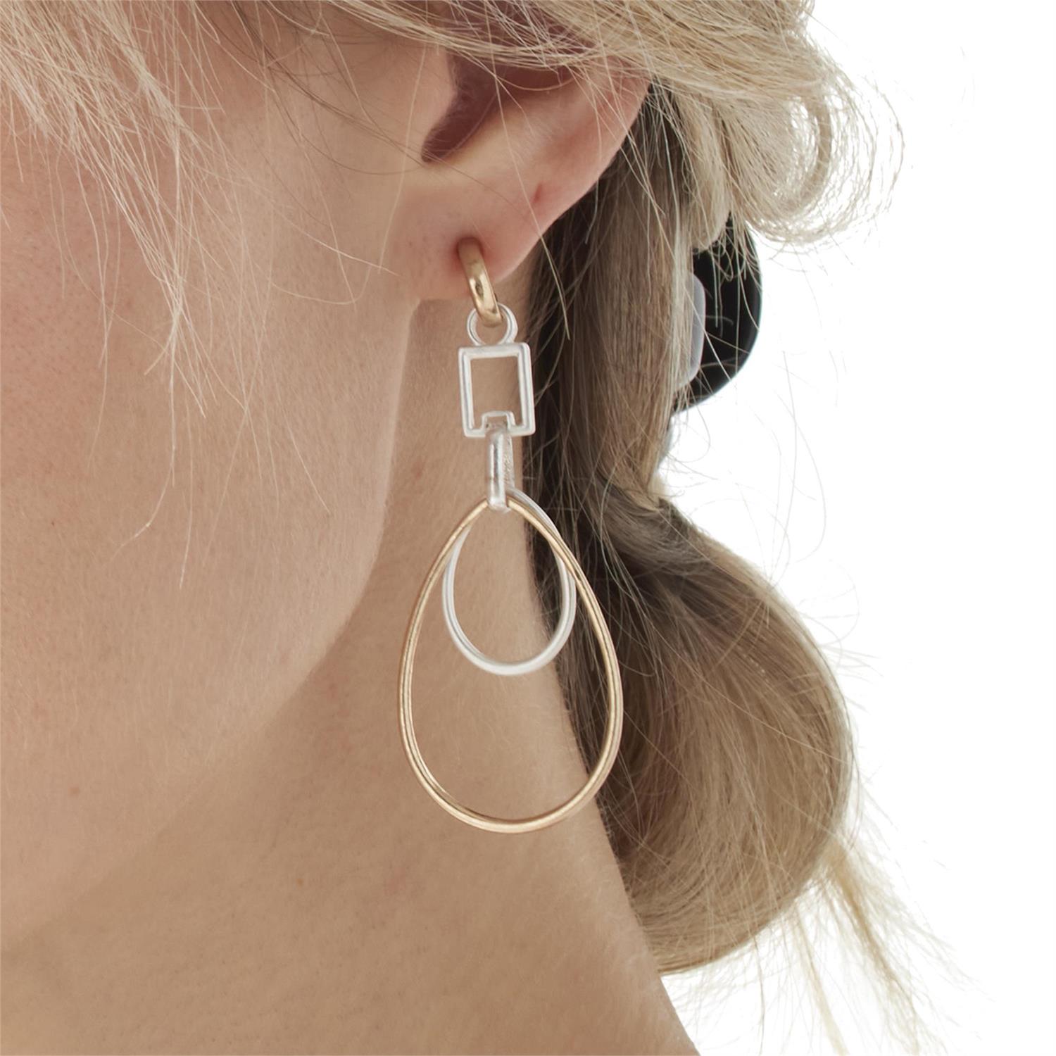 Two Tone Teardrop Earrings