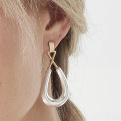 Two Tone Teardrop Earrings