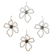 Gold Wire Flower Earrings