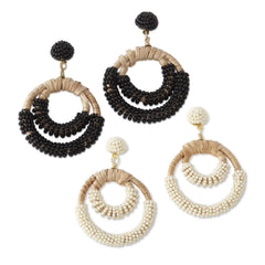 Sisal Wrap Hoop Earrings