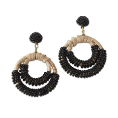 Sisal Wrap Hoop Earrings