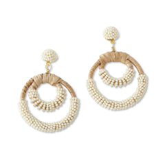 Sisal Wrap Hoop Earrings