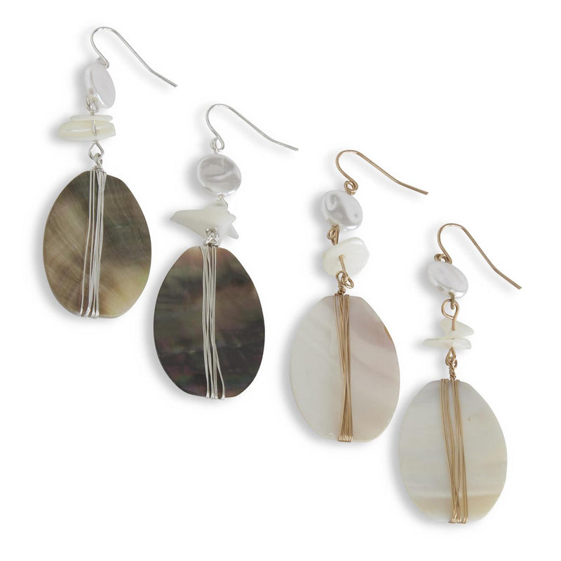 White Abalone Earrings