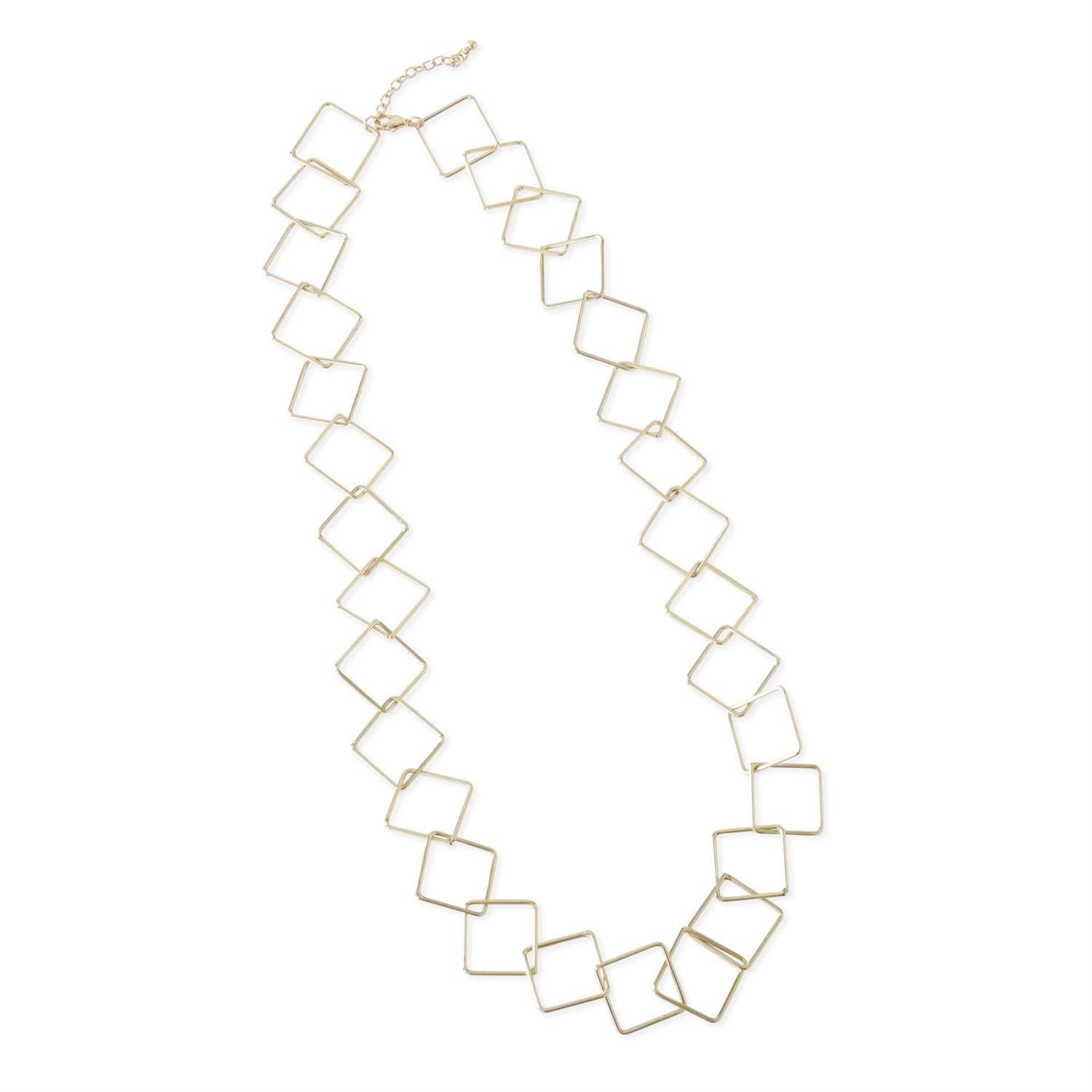 Open Square Link Chain Necklace