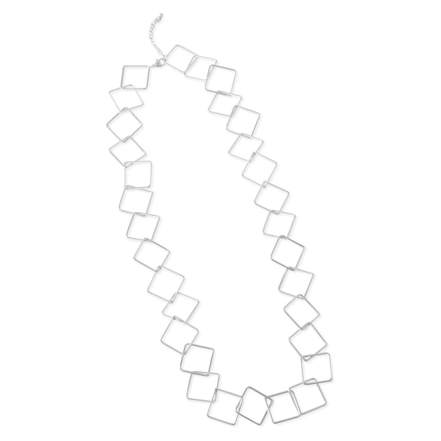 Open Square Link Chain Necklace