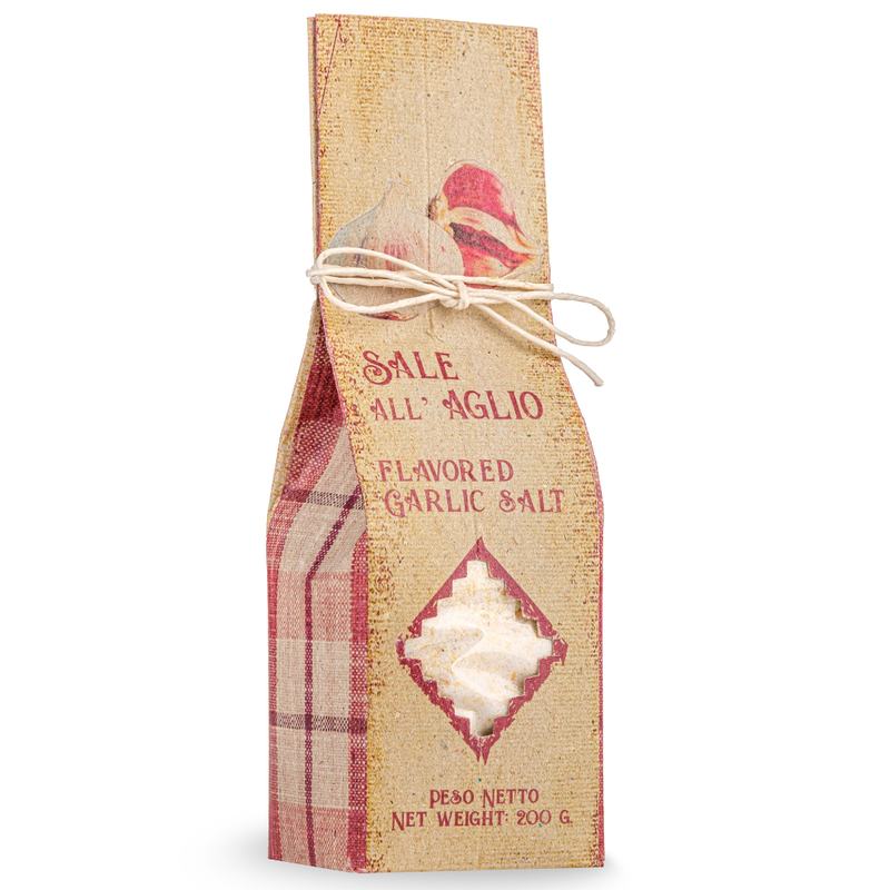 Artigiani dei Sapori, Sicilian Sea Salt with Garlic, 7 oz, All-Natural Unrefined Sea Salt Infused with Garlic