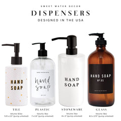 16oz Clear Plastic Hand Soap Dispenser - Black Label