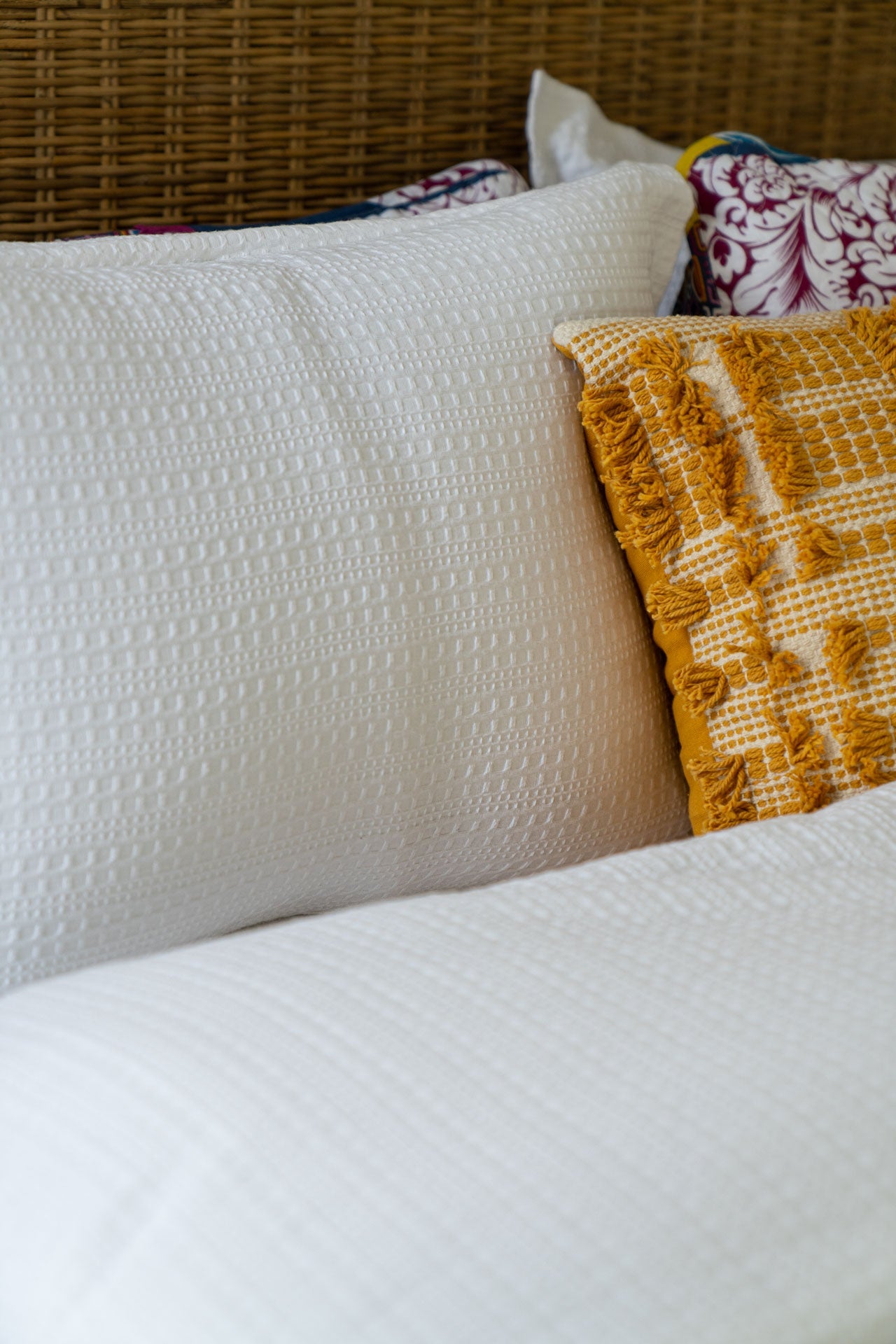 Haniya Solid Waffle Woven Cotton Textured Comforter Set