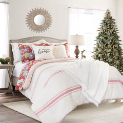 Farmhouse Stripe Cotton Reversible Comforter Set