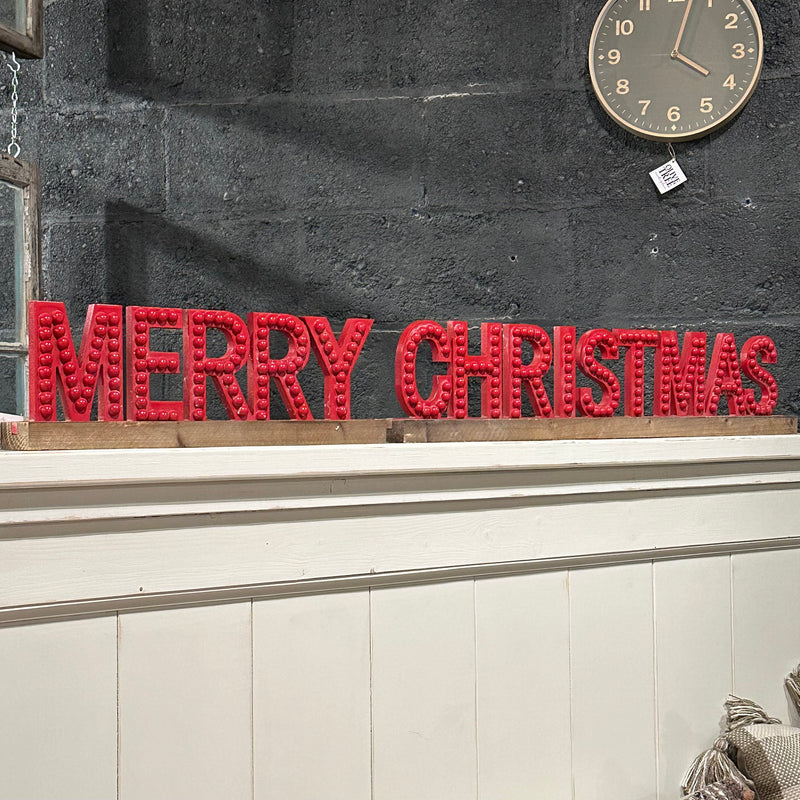 Merry Christmas Beaded Tabletop Sign Set