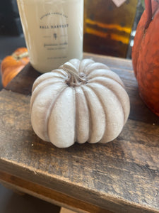 Whitewashed Resin Pumpkin