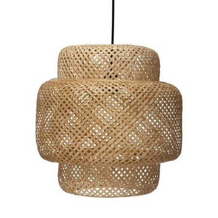 Hand-Woven Bamboo Pendant Lamp, 8' Cord