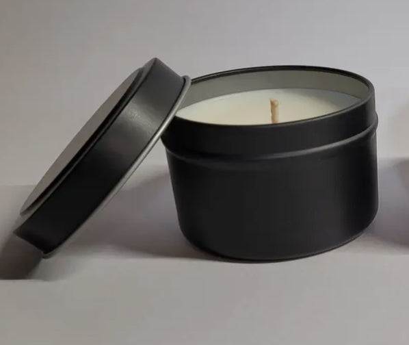 Wine Cork - Cotton Wick, OTM Black Tin Candle