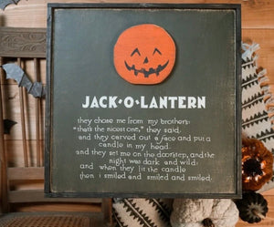 Jack-o-Lantern Poem Sign